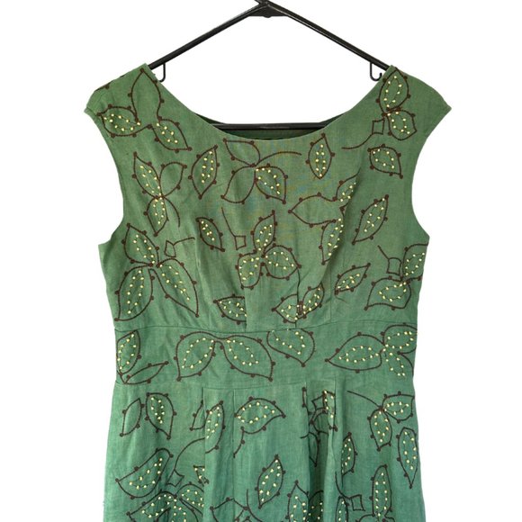 Lafayette 148 Vintage Embroidered Linen Midi Dress - Picture 4 of 6